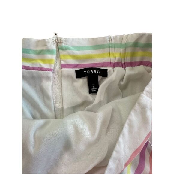 Torrid Ivy Stripe Challis Hilo Maxi Skirt pastel sz 2 - Picture 9 of 11